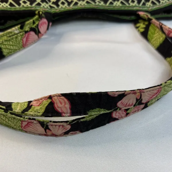 Vera Bradley Black Tote with Pink and Green Floral Pattern - Image 8
