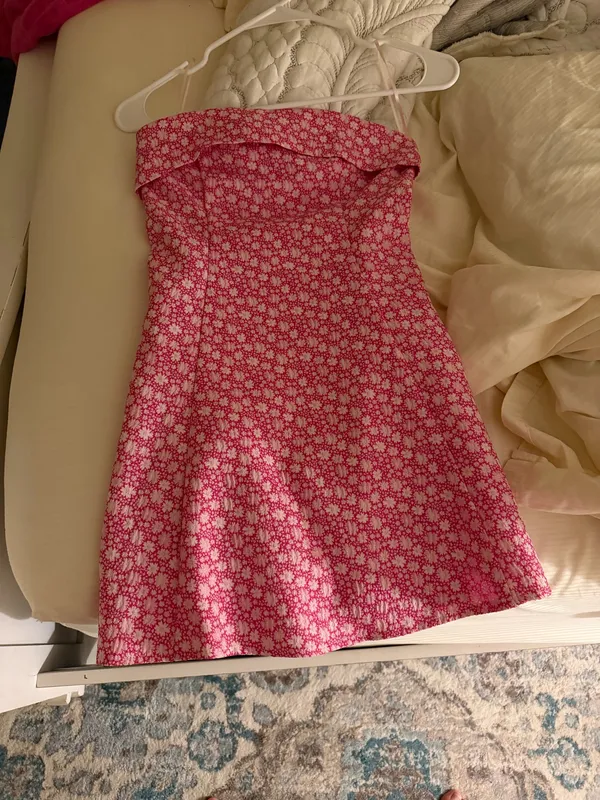 Altar'd State Mini Dress Pink Floral, worn once - Image 5