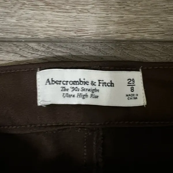 Abercrombie & Fitch Vegan Leather 90s Straight Pant size 8 - Image 4