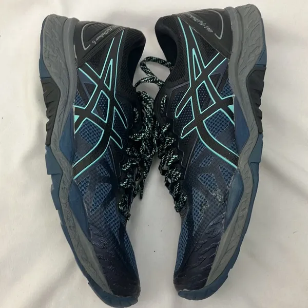 ASICS Gel-Fuji Trabuco 6 Black and Blue Running Shoes woman’s size 7 1/2 - Image 11