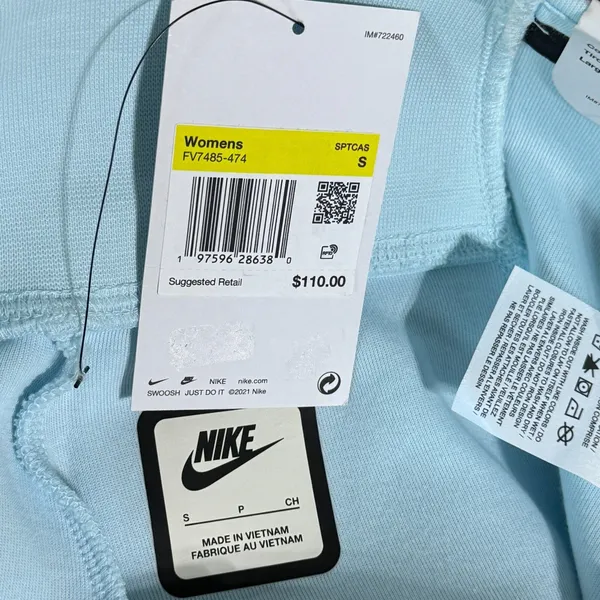 Nike Tech Fleece Pleated Shorts Glacier Blue Small NWT - Image 7