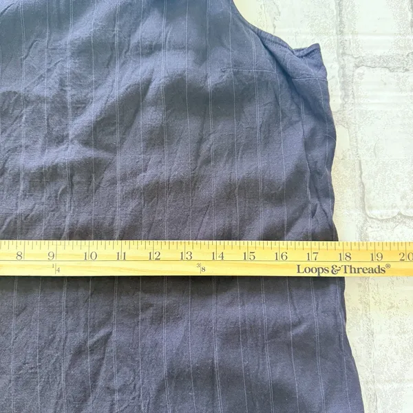 VTG 90s Eddie Bauer Sleeveless Pinstripe Black Maxi Tank Dress Sz 8 (runs small) - Image 6