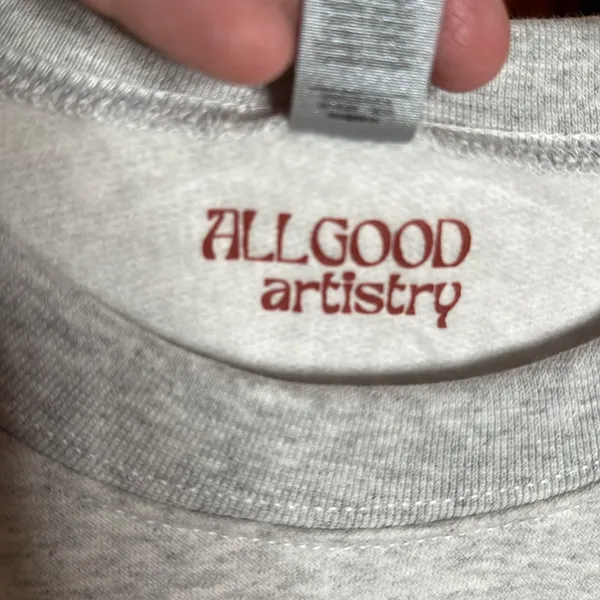 NWT ALLGOOD Artistry ‘Be You’ Skeleton Hand Rainbow Pride Sweatshirt Gray Sz Med - Image 2