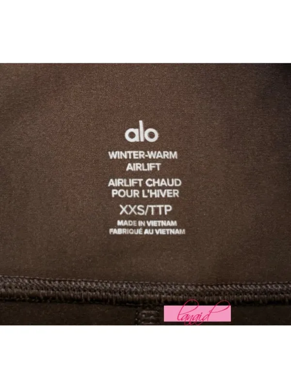 Alo Airlift Winter Warm High-Waist Leggings Espresso Hi-Rise Brushed Fleece Pant - Image 11
