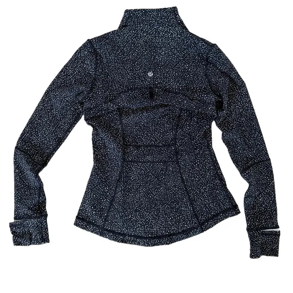 Lululemon Define Jacket Womens 6 Black White Running Full Zip Night View Speck - Image 5