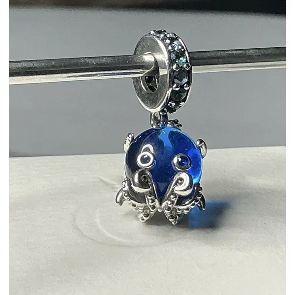 Pandora Blue Crab Dangle Charm S925 Blue Murano Glass Ocean Sea Life - Image 6