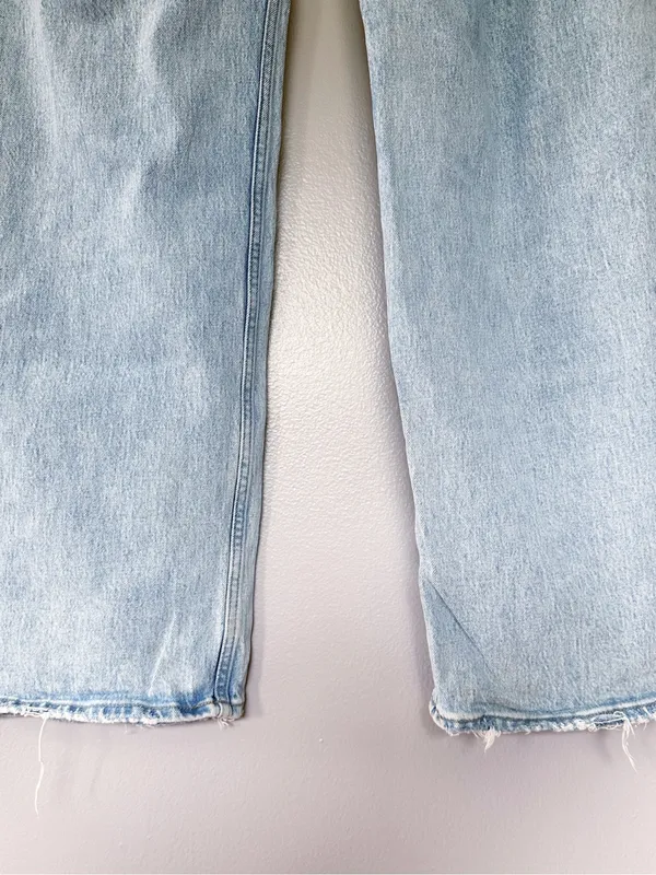 Abercrombie Curve Love 90s Relaxed High Rise Jeans Light Wash 32/14 XL Length - Image 6