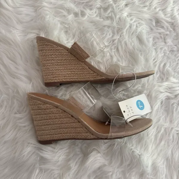 A New Day Ansel Double Band Open Toe Wedge Heels Size 7.5 - Image 7