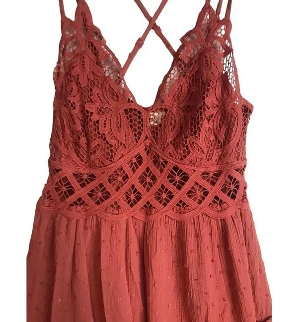 Brand New In Bohemian Burnt Orange Skater Dress Size S - Image 11