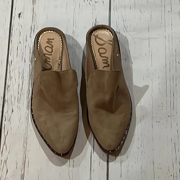 Sam Edelman Llewelyn beige suede leather slip on shoes - Image 2