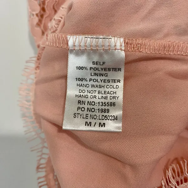 Main Strip Women’s Sleeveless Open Back Lace Mini Dress Pink NWOT - Image 6
