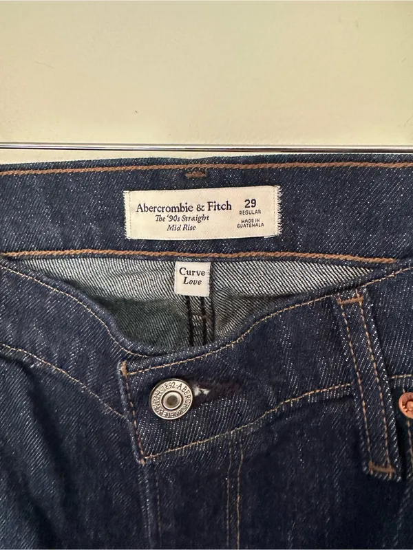 Abercrombie 90’s curve love straight jean dark marble 29 - Image 5