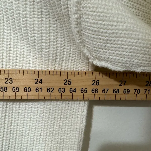 Nwt Aerie White Pullover Sweater Size Medium Oversized Ribbed Knit Crewneck - Image 5