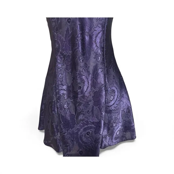 Vintage Victoria's Secret Navy Blue Jacquard Lace‎ Slip Chemise Dress Size M - Image 3
