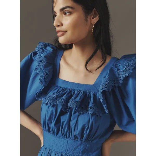 Anthropologie Maeve Peplum Eyelet Blouse - Image 4