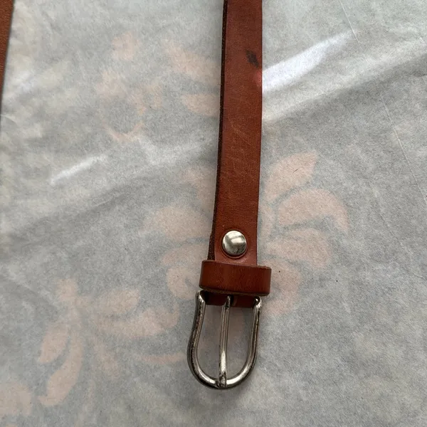 LEATHER BELT Sz: L/34” Tan - Image 2