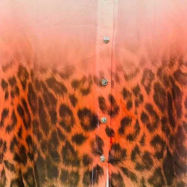 Deb Ombre Leopard Print Sleeveless Button Down Blouse Size 2X White - Image 3