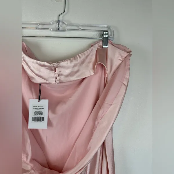 Showpo Charlita Strapless Cowl Back Satin‎ Maxi Dress Women’s Sz 16 NWT - Image 13