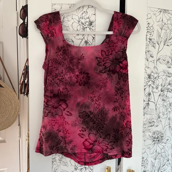 Cato Y2k vintage velvet burnout touched blouse - Image 6