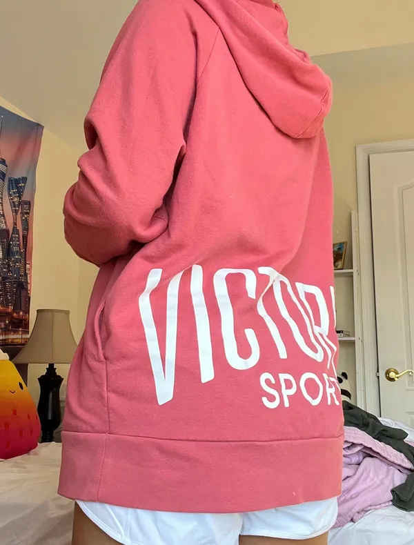 Victoria Sport Pink Zip Up Hoodie - Image 3