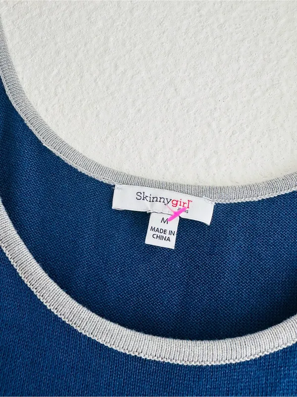 Skinnygirl Navy Tank Maxi Dress with White Trim - Image 6
