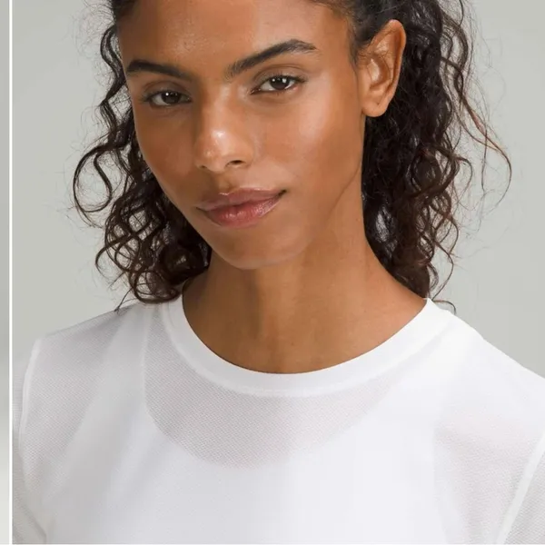 Lululemon High Neck Running and Training T-Shirt White - Image 3