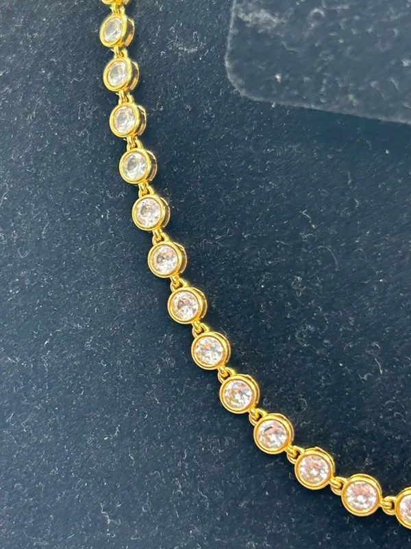 CZ Bezel Set Tennis Chain Gold 6mm 18 Inch No Pass Womens Waterproof New - Image 2