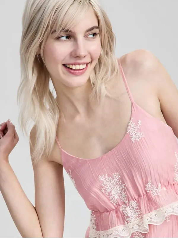 And Now This Pink Embroidered High-Low Maxi Dress Size 2X - Image 3