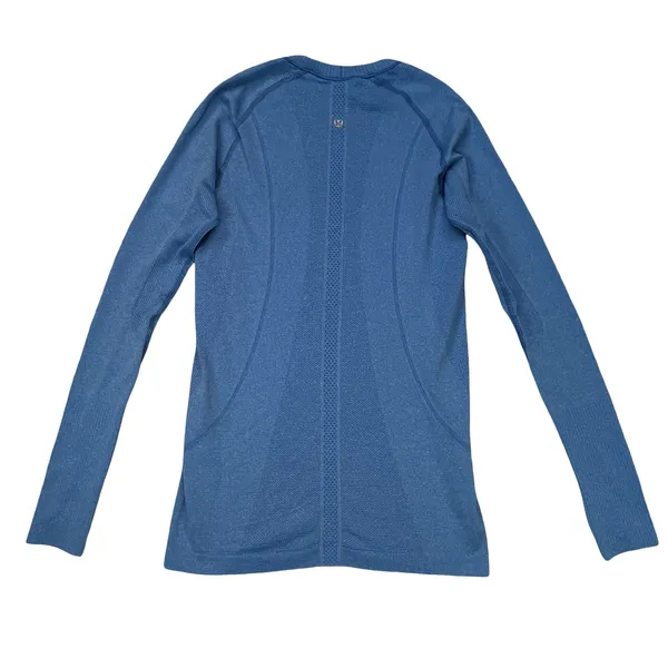 Lululemon Women‎ Swiftly Tech Long Sleeve Blue Heathered Seamless Running Top 8 - Image 2