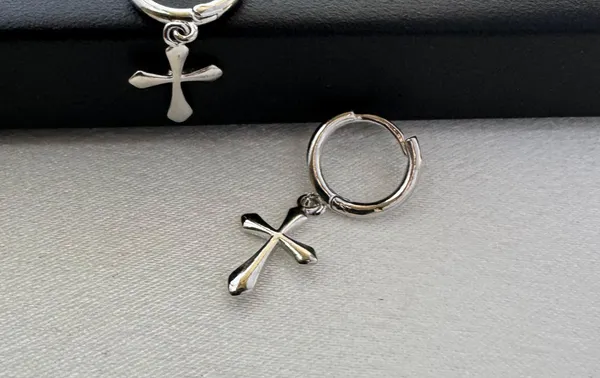 Cross Dangle Drop Earrings for Men Women,Streetwear Punk Hip Hop Unisex Style - Image 3