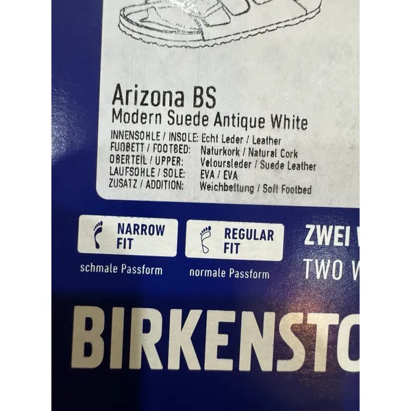 BIRKENSTOCK ARIZONA BS SOFT FOOTBED Modern SUEDE ANTIQUE WHITE Size 10 Men's - Image 9