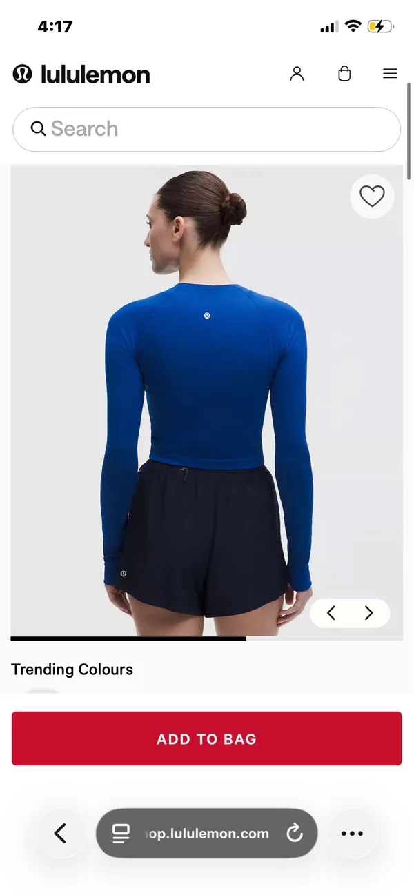 lululemon blue cropped long sleeve top Size 4 - Image 3