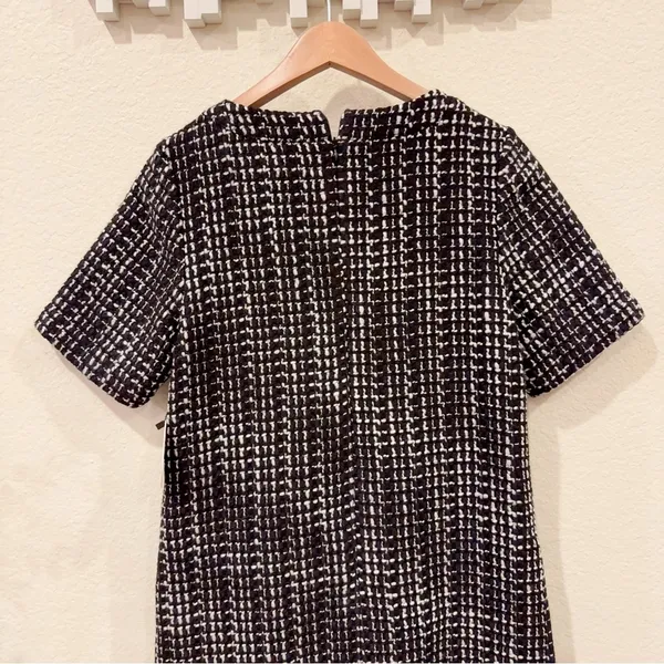 Lost + Wander Femme Forte Tweed Shift Dress in Black Ivory Size Small NWT - Image 10