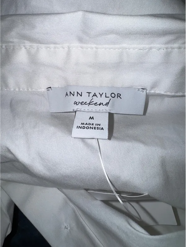 Ann Taylor White Long Sleeve Button-Up Shirt - Image 5