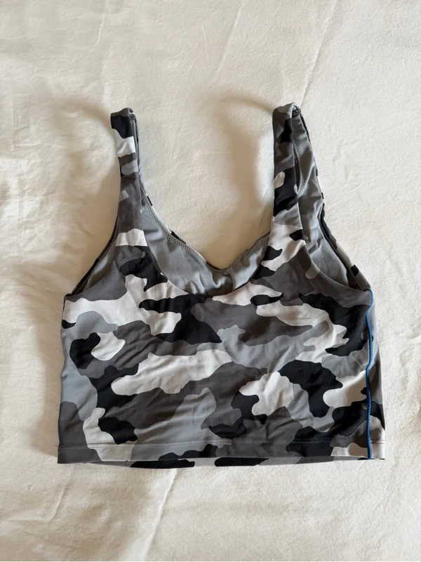 OFFLINE by Aerie Real Me Camo Longline Sports Bra‎ Gray Black Medium - Image 2