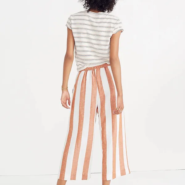 Madewell Huston Pull-On Crop Pants in Evelyn Stripe M - Image 8