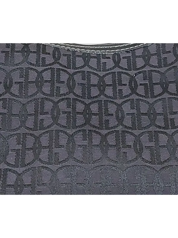 Gianni Bini Black Baguette Signature Print Leather Accent Shoulder Bag Purse - Image 7