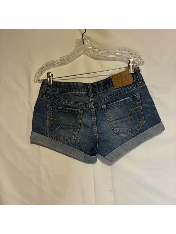 American Eagle Womans Low Rise Y2K Cuffed Jean Shorts Indie Sleaze Size 4 - Image 2