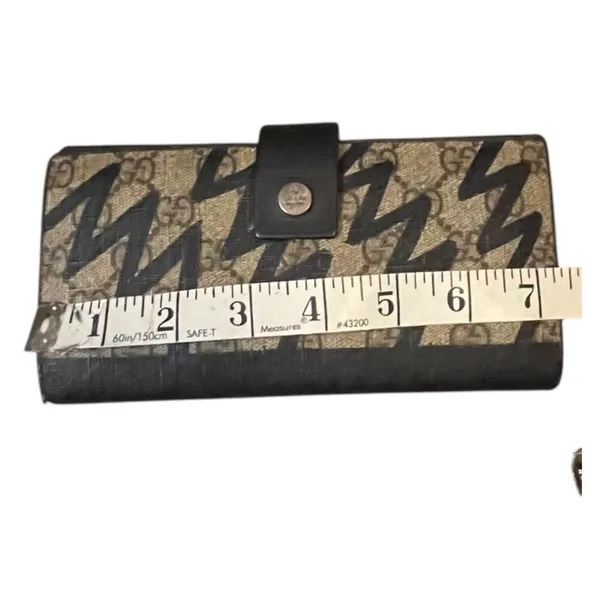 Gucci continental wallet lightning bolt in Navy w/COA vintage Rare - Image 8