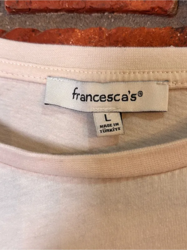 Francesca’s womens Amy cowgirl boots graphic tee ivory L - Image 4