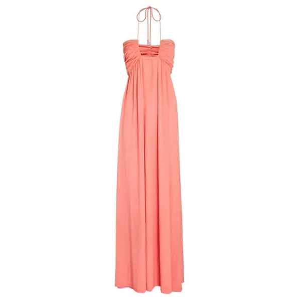 STAUD Kanha Reversible Mesh Halter Maxi Dress Orange Pink XL‎ - Image 4