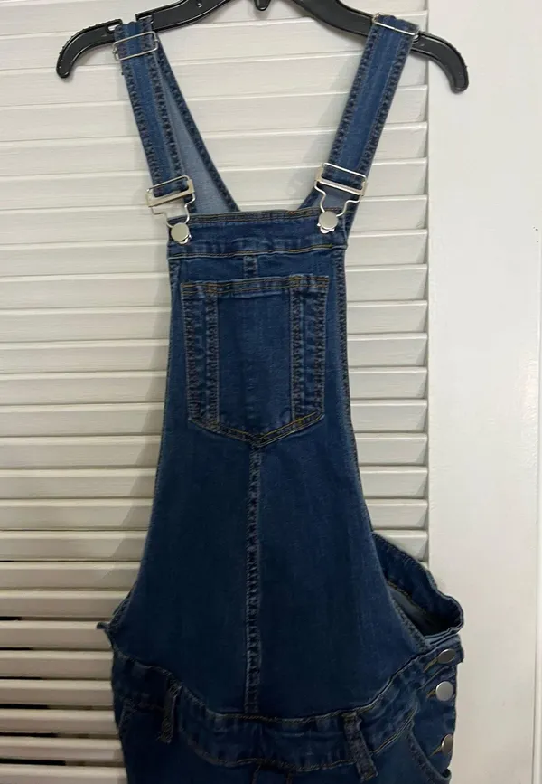 Maacie SM Adjustable Clip On Strap Dark Denim Overalls - Image 3