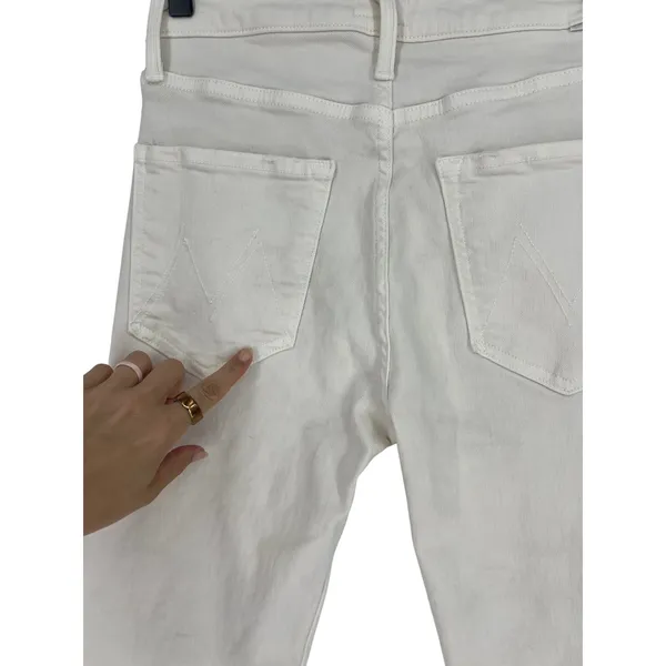 MOTHER The Tomcat Ankle Jeans Cream Puffs Ivory Straight Leg Size 26 - Image 14