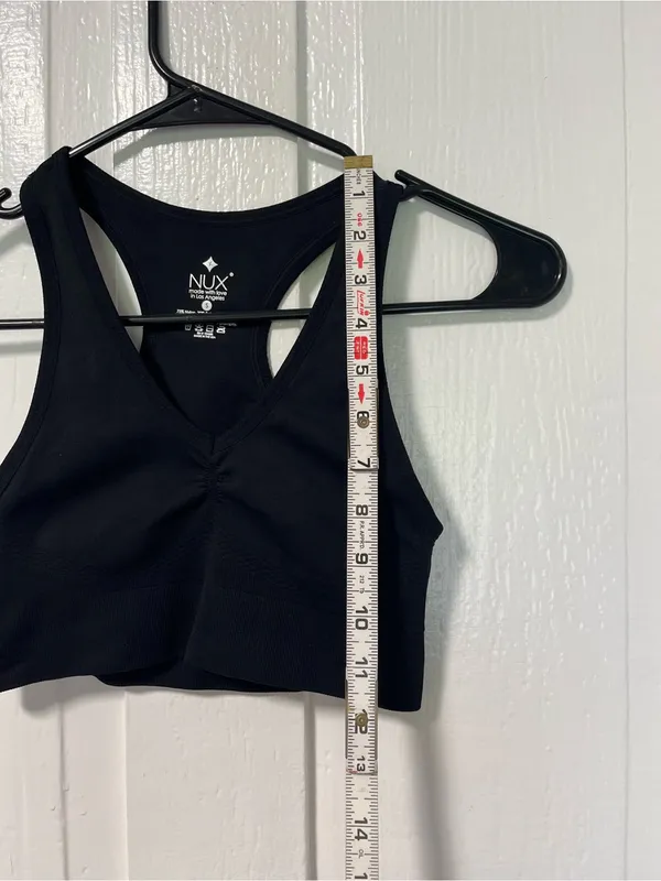NUX Active 3 Piece Black Seamless Workout Set Tank Sports Bra 2 Leggings Size S - Image 11