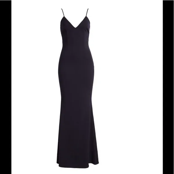 KATIE MAY Sleeveless‎ Trumpet Gown Dress, Navy, Size Large, 12/14, NWT - Image 5