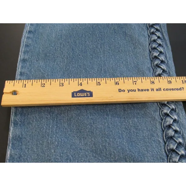 Old Navy Extra High Rise Sky-Hi Wide Leg Braided Trim Denim Jeans Womens Size 0 - Image 7