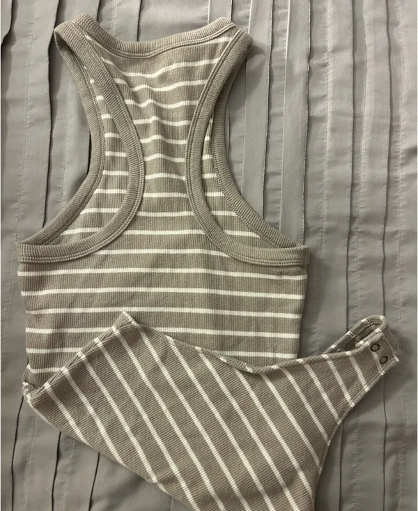 Abercrombie & Fitch Striped Thong Bodysuit - Image 3