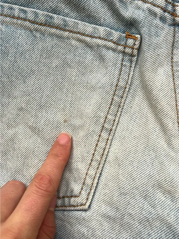 Revice Denim Two-Tone Distressed Denim Jean Shorts - Dark & Light Blue - Image 3