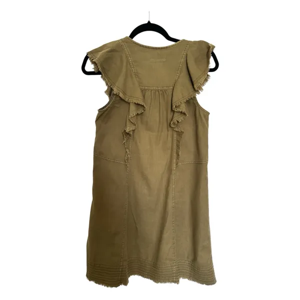 Anthropologie Pilcro Flutter-Sleeve Buttondown Tunic Mini Dress Moss XSmall - Image 7