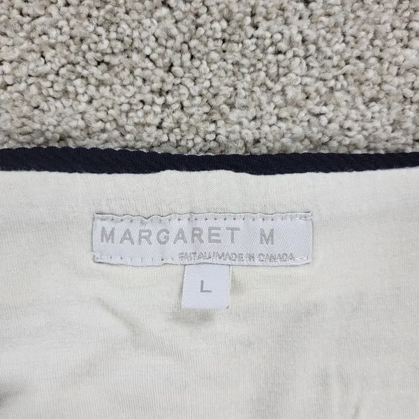 Margaret M Womens Skirt‎ Large Navy White Stripe A Line Mini Stretch Lined - Image 5